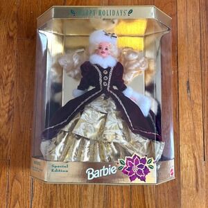 Vintage 1996 Happy Holidays Barbie Special Edition Doll Mattel #15646